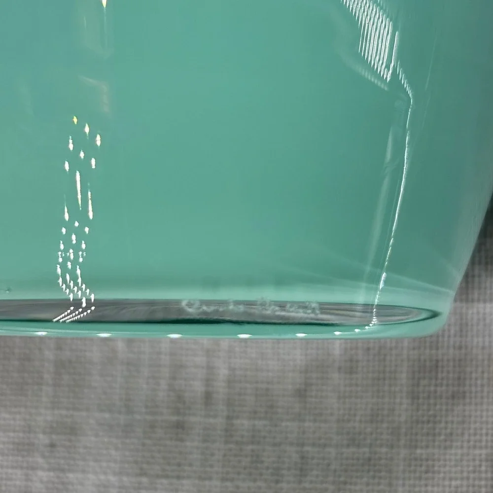 Carlo Moretti Murano Glass Vase Turquoise Blue 2 Color Made In Italy MCM 5